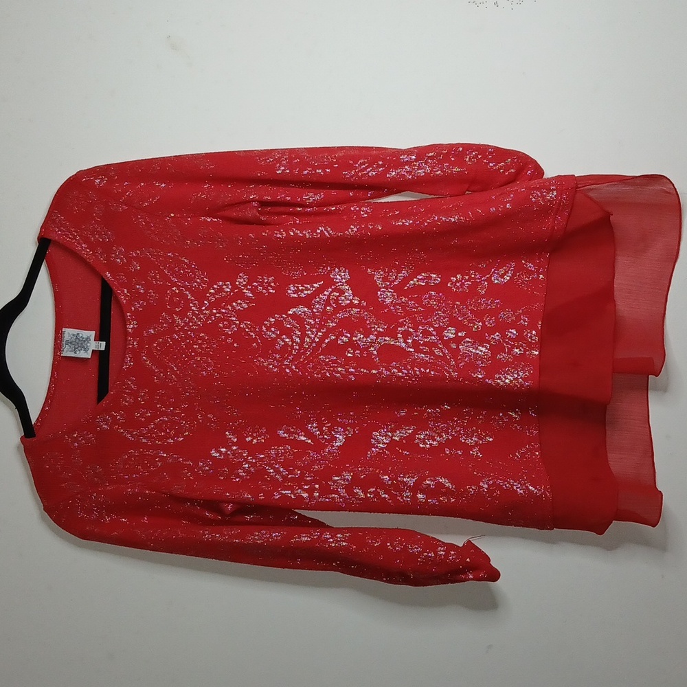 Ransom Holiday Christmas‎ Metallic Red Sweater Size Small